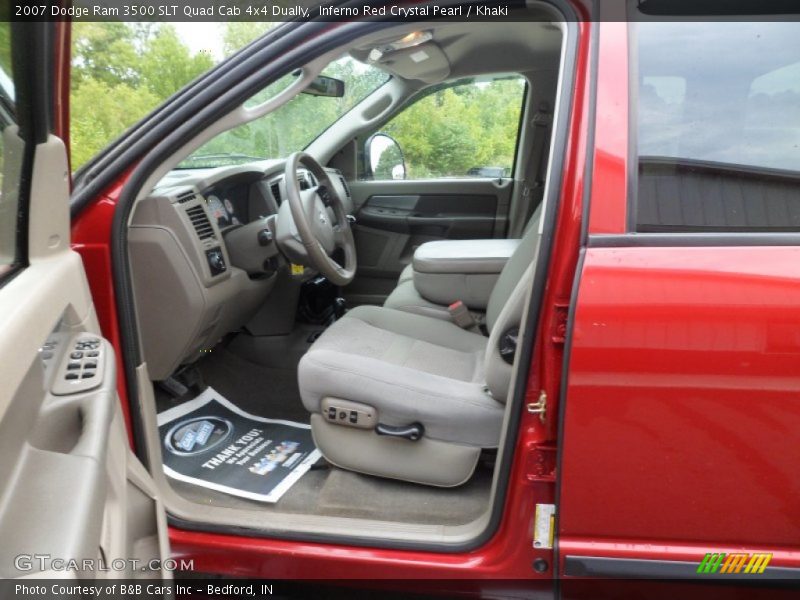 Inferno Red Crystal Pearl / Khaki 2007 Dodge Ram 3500 SLT Quad Cab 4x4 Dually