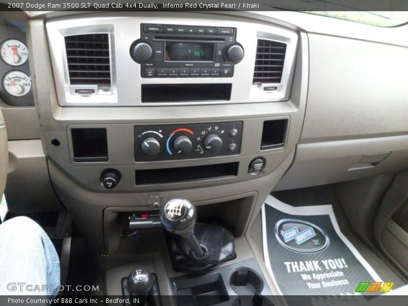 Inferno Red Crystal Pearl / Khaki 2007 Dodge Ram 3500 SLT Quad Cab 4x4 Dually