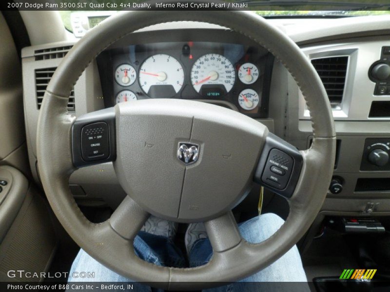 Inferno Red Crystal Pearl / Khaki 2007 Dodge Ram 3500 SLT Quad Cab 4x4 Dually