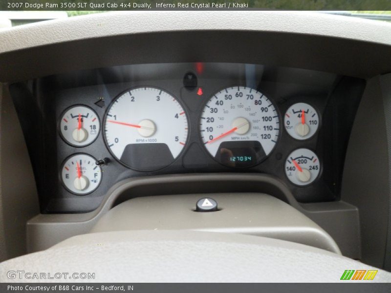 Inferno Red Crystal Pearl / Khaki 2007 Dodge Ram 3500 SLT Quad Cab 4x4 Dually