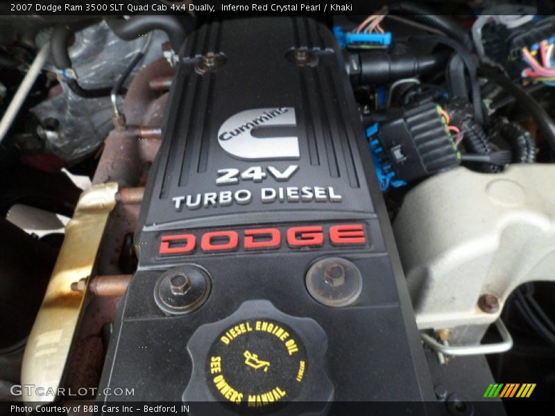 Inferno Red Crystal Pearl / Khaki 2007 Dodge Ram 3500 SLT Quad Cab 4x4 Dually