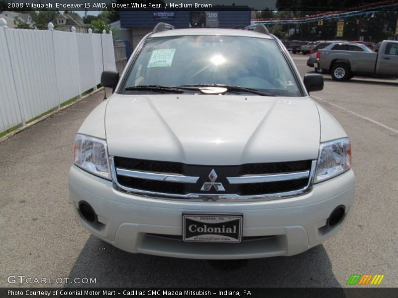 Dover White Pearl / Medium Brown 2008 Mitsubishi Endeavor LS AWD