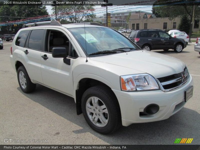 Dover White Pearl / Medium Brown 2008 Mitsubishi Endeavor LS AWD