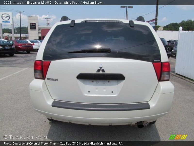 Dover White Pearl / Medium Brown 2008 Mitsubishi Endeavor LS AWD