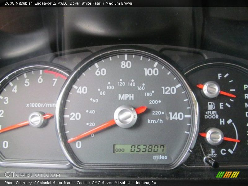 Dover White Pearl / Medium Brown 2008 Mitsubishi Endeavor LS AWD