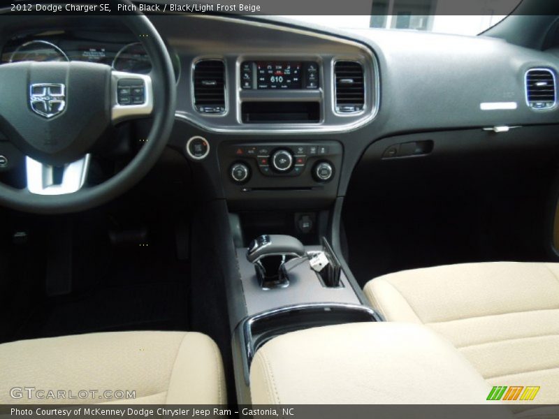 Pitch Black / Black/Light Frost Beige 2012 Dodge Charger SE