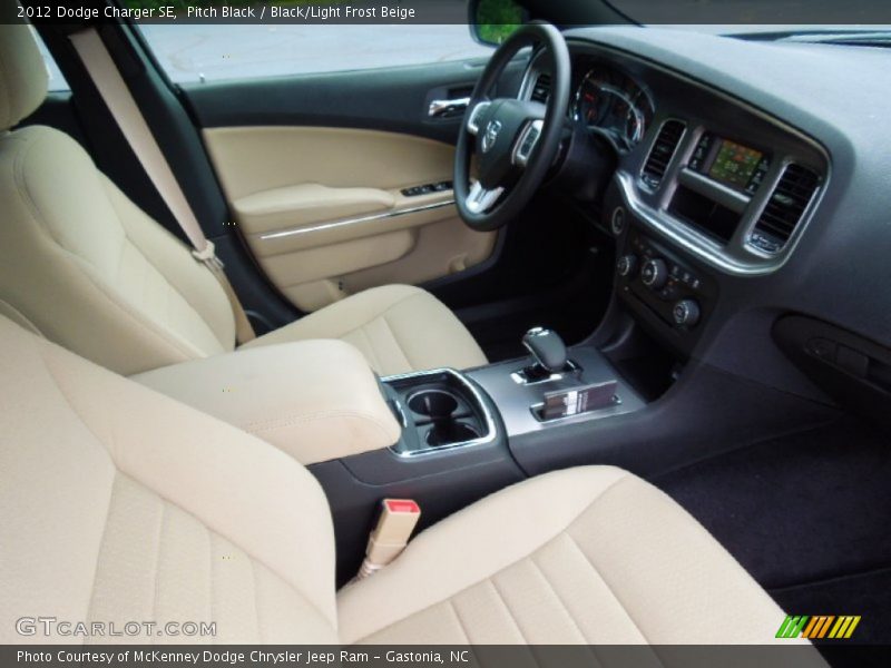 Pitch Black / Black/Light Frost Beige 2012 Dodge Charger SE