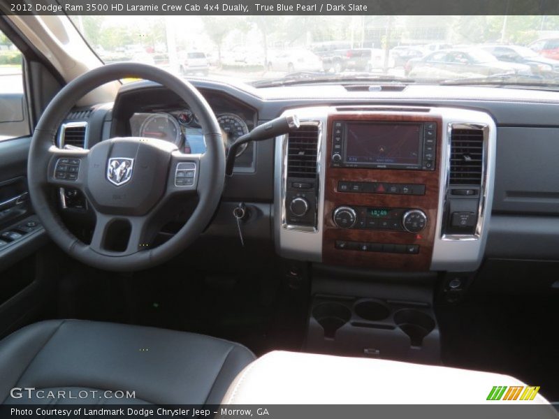 True Blue Pearl / Dark Slate 2012 Dodge Ram 3500 HD Laramie Crew Cab 4x4 Dually