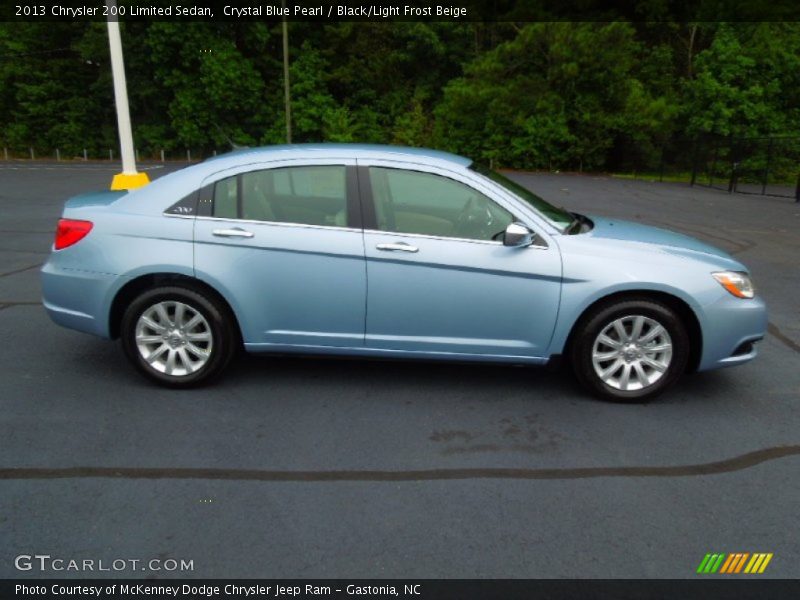 Crystal Blue Pearl / Black/Light Frost Beige 2013 Chrysler 200 Limited Sedan