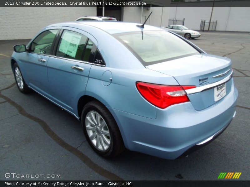 Crystal Blue Pearl / Black/Light Frost Beige 2013 Chrysler 200 Limited Sedan