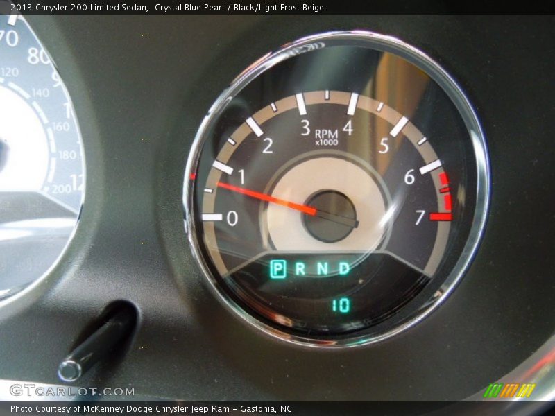 Crystal Blue Pearl / Black/Light Frost Beige 2013 Chrysler 200 Limited Sedan