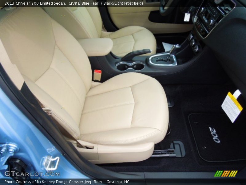 Crystal Blue Pearl / Black/Light Frost Beige 2013 Chrysler 200 Limited Sedan