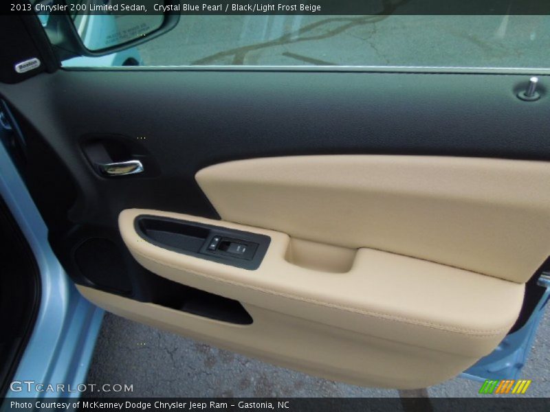 Crystal Blue Pearl / Black/Light Frost Beige 2013 Chrysler 200 Limited Sedan