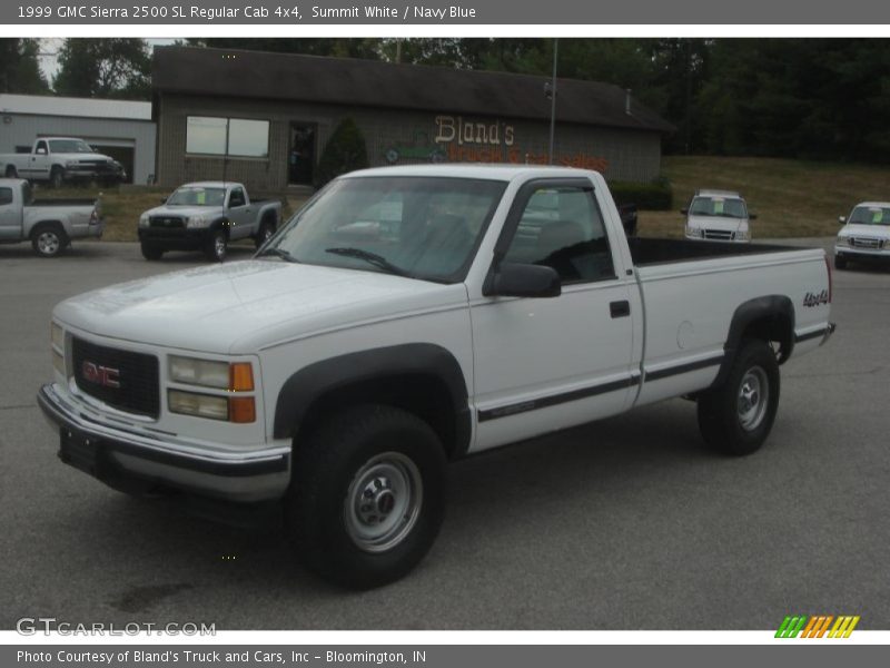 Summit White / Navy Blue 1999 GMC Sierra 2500 SL Regular Cab 4x4