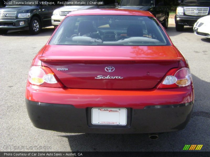 Red Flame Metallic / Charcoal 2002 Toyota Solara SE V6 Coupe