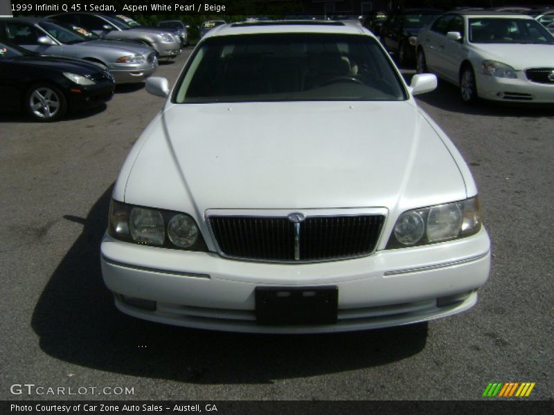 Aspen White Pearl / Beige 1999 Infiniti Q 45 t Sedan