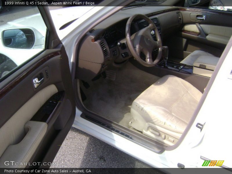 Aspen White Pearl / Beige 1999 Infiniti Q 45 t Sedan