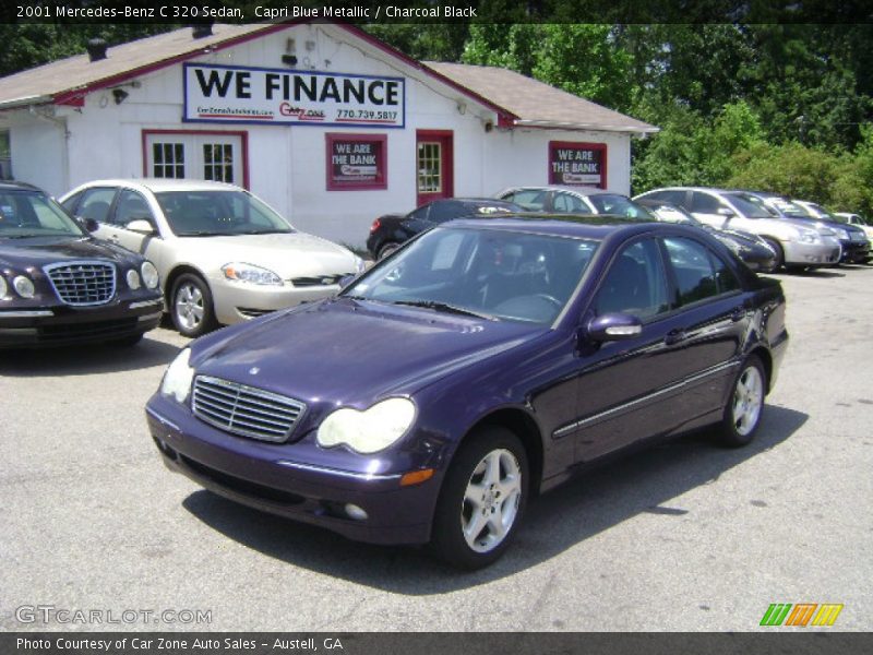 Capri Blue Metallic / Charcoal Black 2001 Mercedes-Benz C 320 Sedan