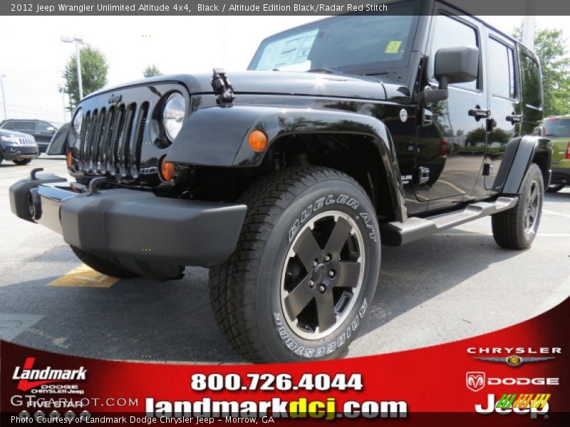 Black / Altitude Edition Black/Radar Red Stitch 2012 Jeep Wrangler Unlimited Altitude 4x4