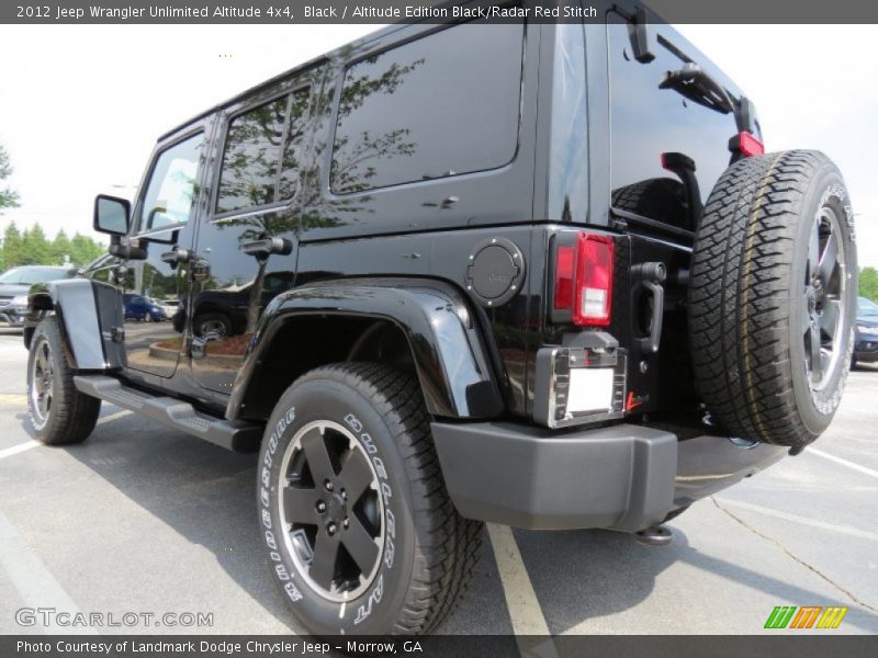 Black / Altitude Edition Black/Radar Red Stitch 2012 Jeep Wrangler Unlimited Altitude 4x4