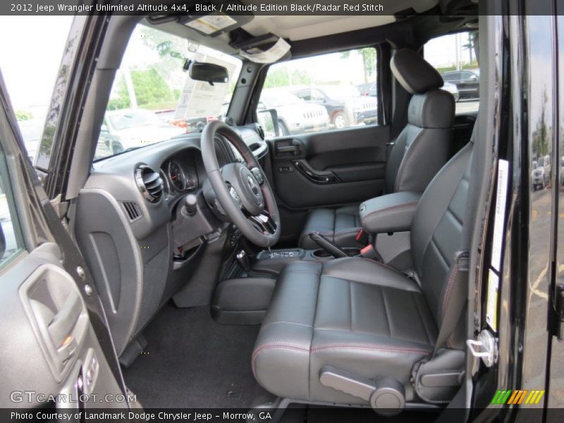  2012 Wrangler Unlimited Altitude 4x4 Altitude Edition Black/Radar Red Stitch Interior