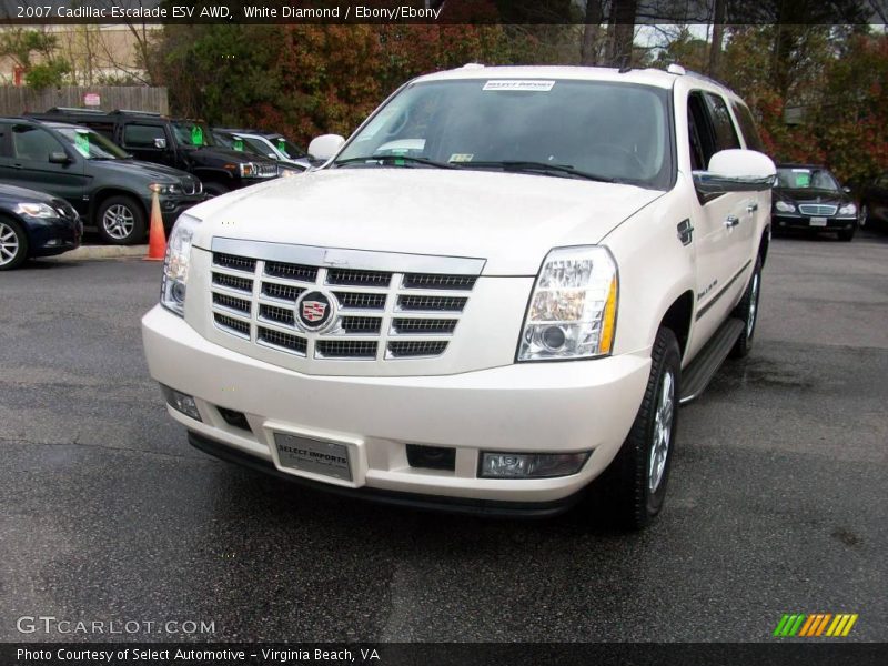 White Diamond / Ebony/Ebony 2007 Cadillac Escalade ESV AWD