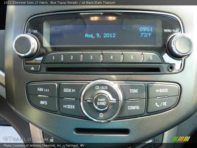 Blue Topaz Metallic / Jet Black/Dark Titanium 2012 Chevrolet Sonic LT Hatch