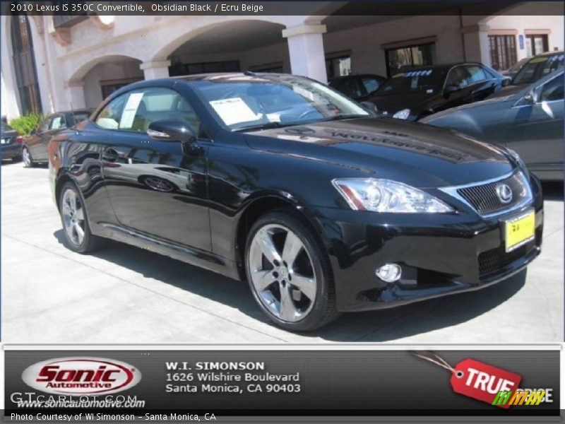 Obsidian Black / Ecru Beige 2010 Lexus IS 350C Convertible