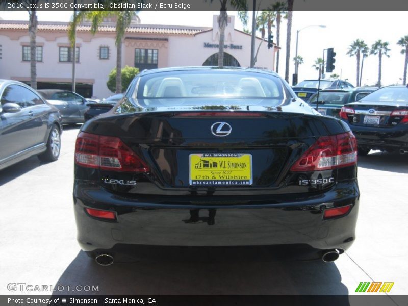 Obsidian Black / Ecru Beige 2010 Lexus IS 350C Convertible