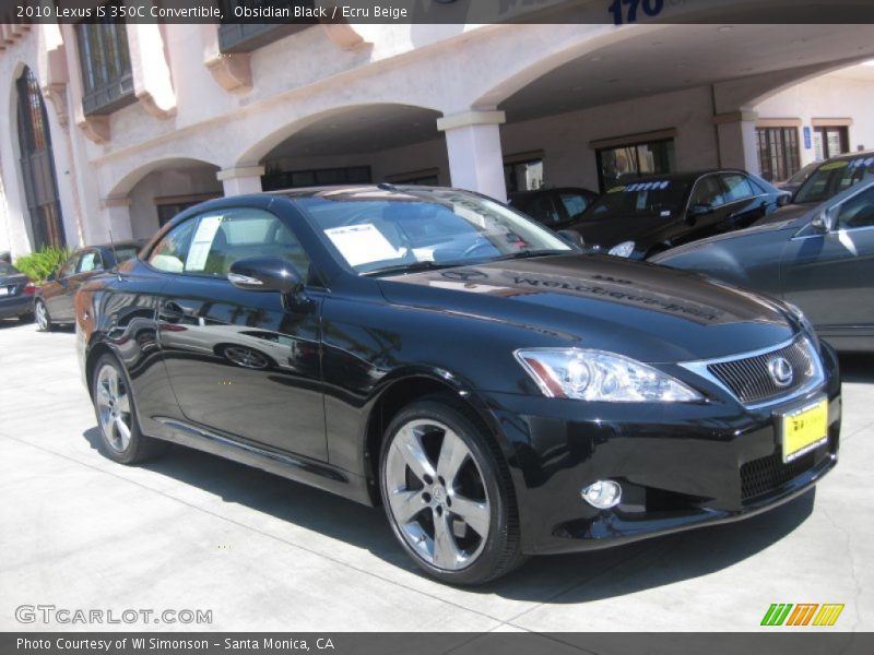 Obsidian Black / Ecru Beige 2010 Lexus IS 350C Convertible