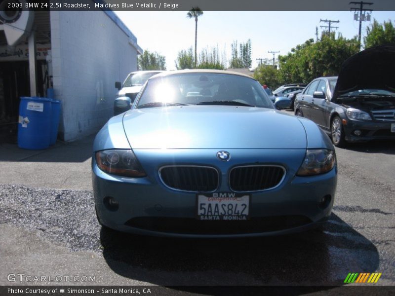 Maldives Blue Metallic / Beige 2003 BMW Z4 2.5i Roadster