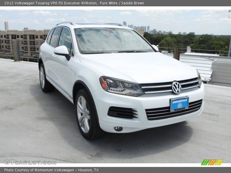 Pure White / Saddle Brown 2013 Volkswagen Touareg VR6 FSI Executive 4XMotion
