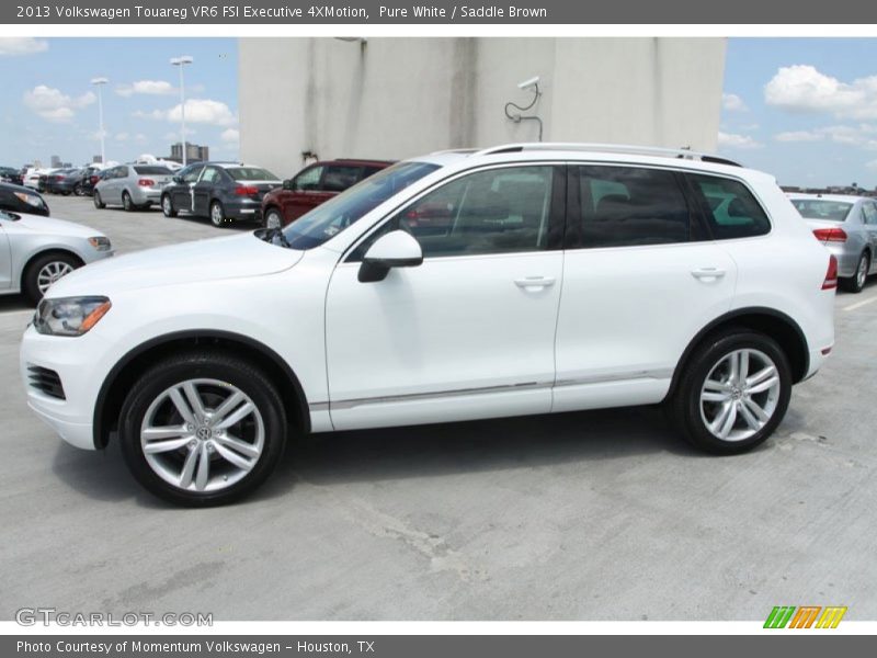 Pure White / Saddle Brown 2013 Volkswagen Touareg VR6 FSI Executive 4XMotion