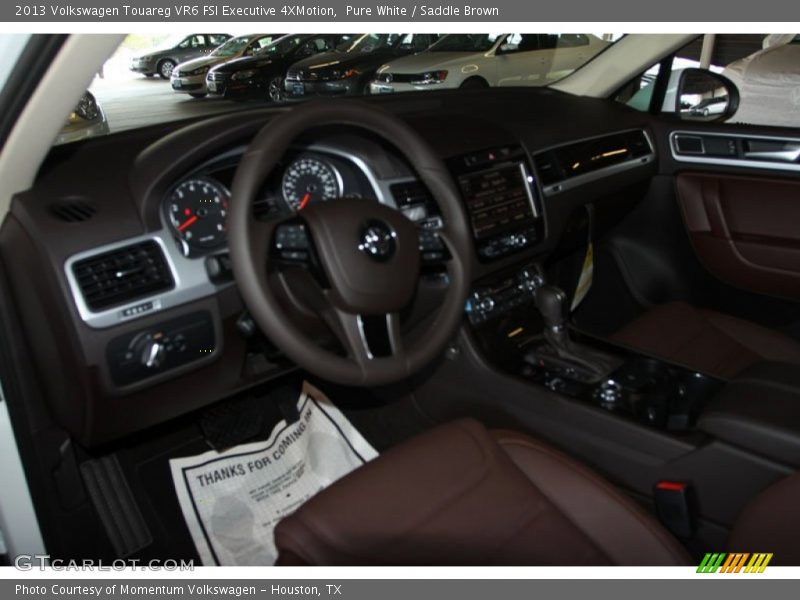 Pure White / Saddle Brown 2013 Volkswagen Touareg VR6 FSI Executive 4XMotion