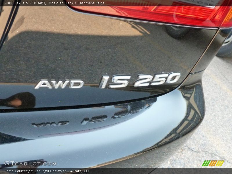 Obsidian Black / Cashmere Beige 2008 Lexus IS 250 AWD