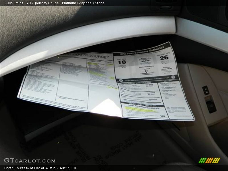 Platinum Graphite / Stone 2009 Infiniti G 37 Journey Coupe