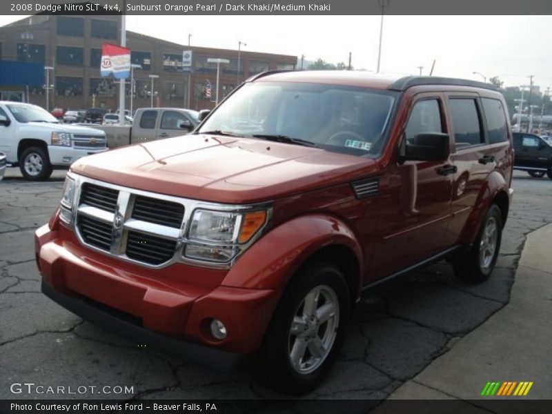 Sunburst Orange Pearl / Dark Khaki/Medium Khaki 2008 Dodge Nitro SLT 4x4