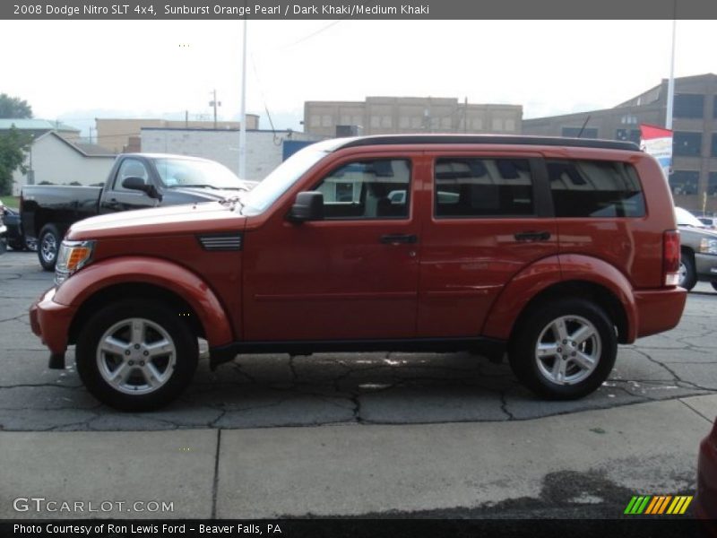 Sunburst Orange Pearl / Dark Khaki/Medium Khaki 2008 Dodge Nitro SLT 4x4