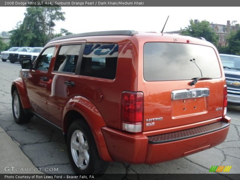 Sunburst Orange Pearl / Dark Khaki/Medium Khaki 2008 Dodge Nitro SLT 4x4