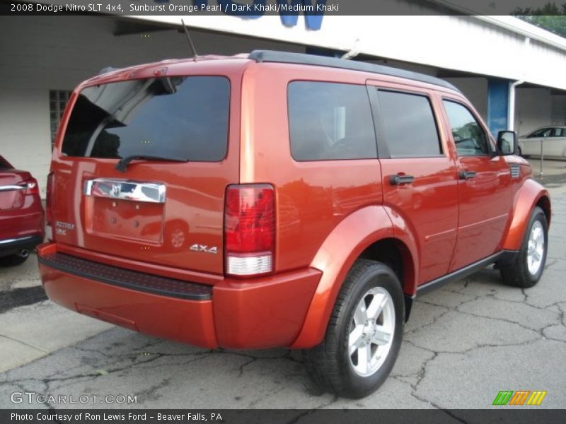 Sunburst Orange Pearl / Dark Khaki/Medium Khaki 2008 Dodge Nitro SLT 4x4