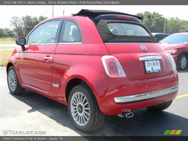 Rosso Brillante (Red) / Pelle Rosso/Nera (Red/Black) 2012 Fiat 500 c cabrio Lounge