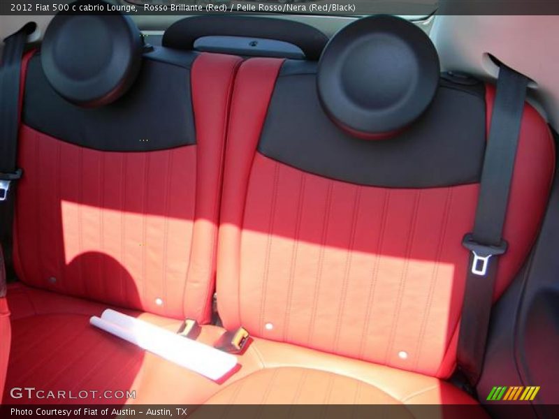 Rosso Brillante (Red) / Pelle Rosso/Nera (Red/Black) 2012 Fiat 500 c cabrio Lounge