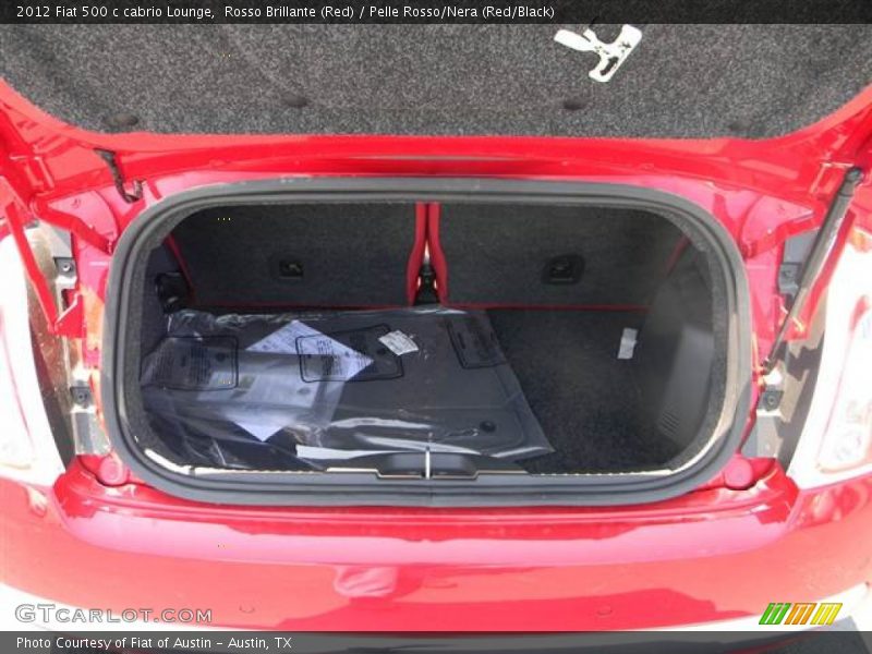 Rosso Brillante (Red) / Pelle Rosso/Nera (Red/Black) 2012 Fiat 500 c cabrio Lounge