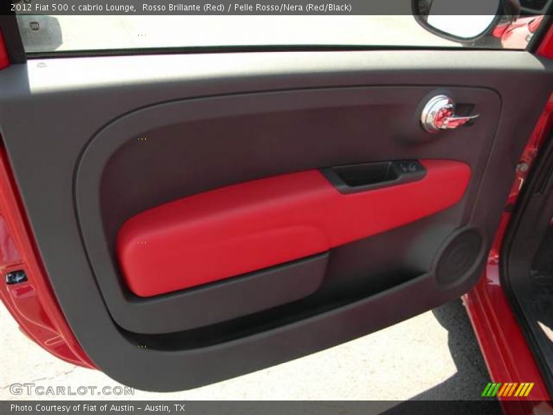 Rosso Brillante (Red) / Pelle Rosso/Nera (Red/Black) 2012 Fiat 500 c cabrio Lounge