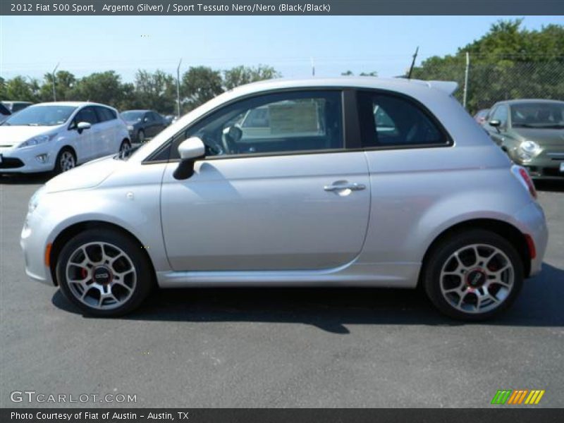 Argento (Silver) / Sport Tessuto Nero/Nero (Black/Black) 2012 Fiat 500 Sport