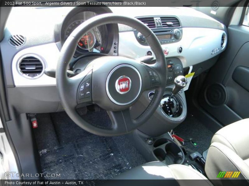 Argento (Silver) / Sport Tessuto Nero/Nero (Black/Black) 2012 Fiat 500 Sport