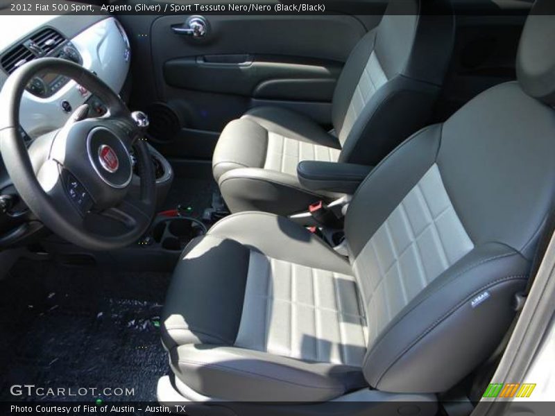 Argento (Silver) / Sport Tessuto Nero/Nero (Black/Black) 2012 Fiat 500 Sport