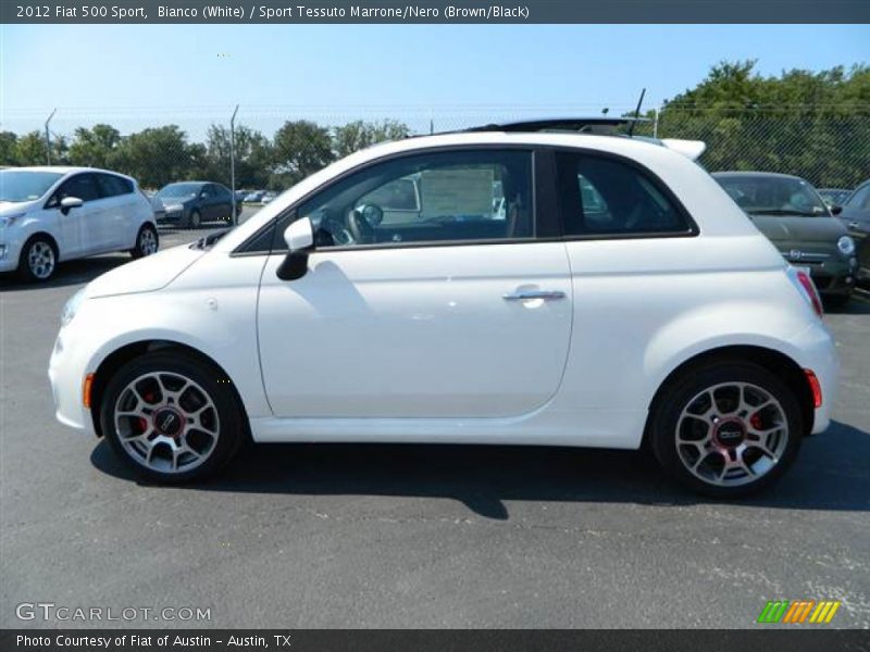 Bianco (White) / Sport Tessuto Marrone/Nero (Brown/Black) 2012 Fiat 500 Sport