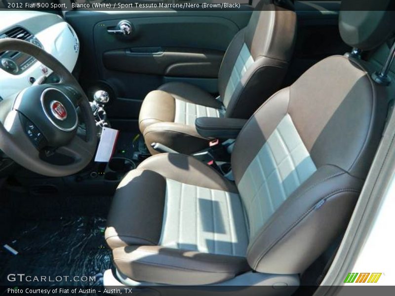 Bianco (White) / Sport Tessuto Marrone/Nero (Brown/Black) 2012 Fiat 500 Sport
