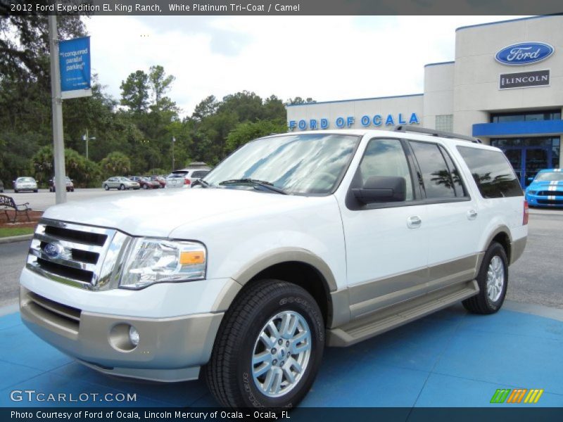 White Platinum Tri-Coat / Camel 2012 Ford Expedition EL King Ranch